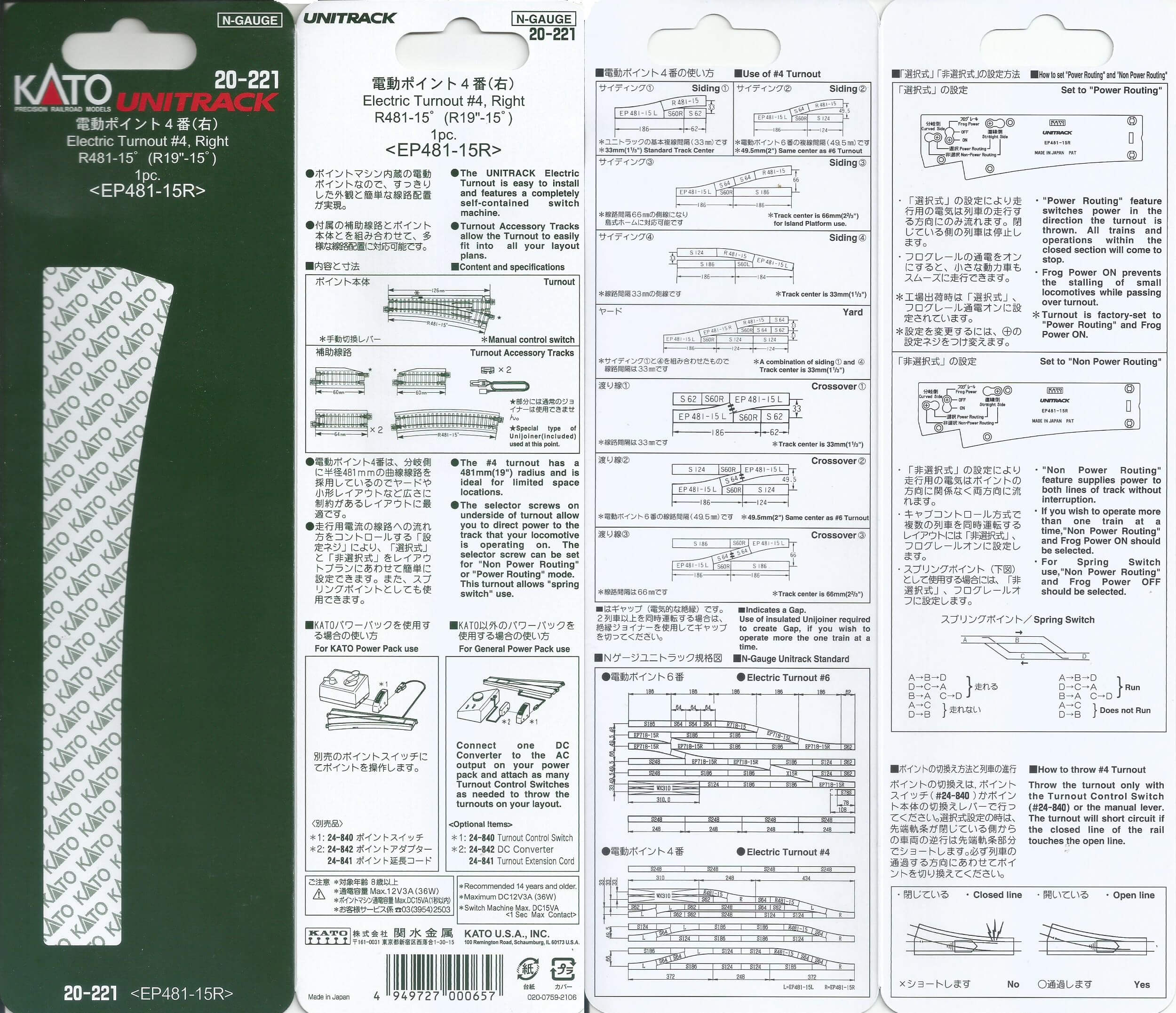 Instrucciones de los desvíos Kato Unitrack Instrucciones de los desvíos Kato Unitrack